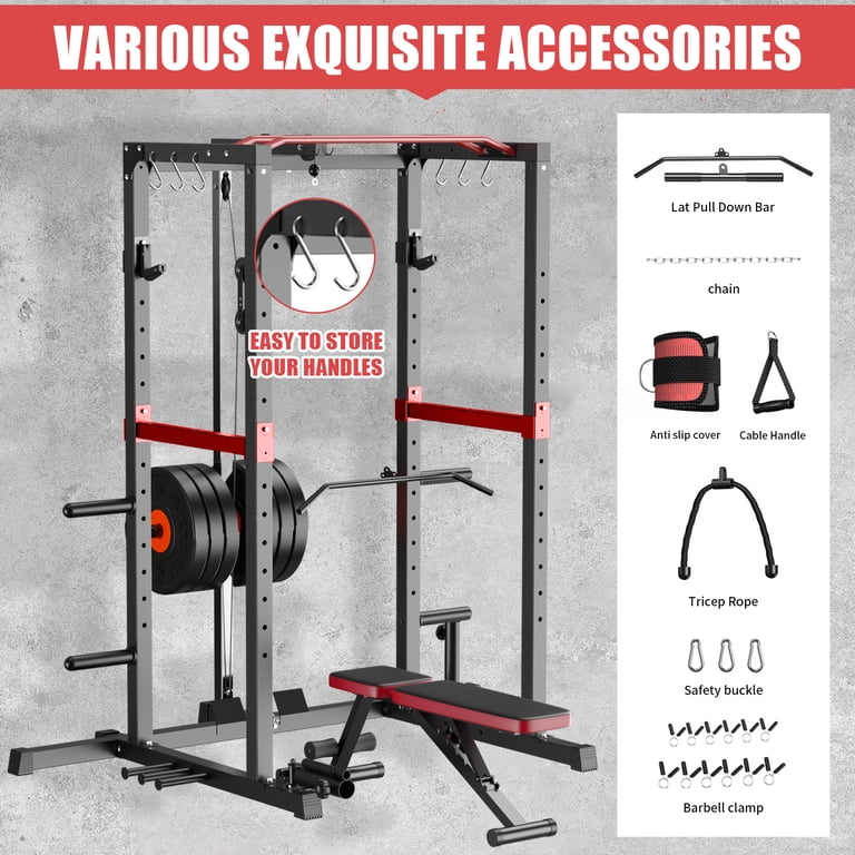 MAJOR FITNESS 3-in-1 Multifunctional Handle Bar Attachment For Power Racks & Cable Pulley Systems