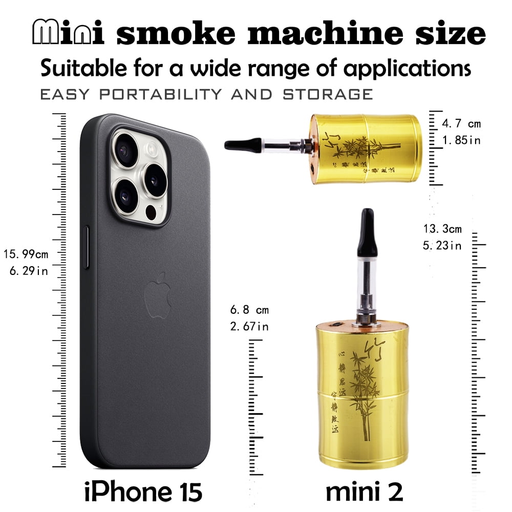 Mini Handheld Metal Fog Machine Handmade Rechargeable Remote Control Smoke Machine Smoke Maker for Videos Photography Outdoor Activities Party