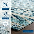 thumbnail image 2 of Modway Reflect Cadhla Vintage Abstract Geometric Lattice 5x8 Indoor and Outdoor Area Rug, Ivory and Blue, 2 of 2