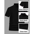 thumbnail image 4 of URBAN BUCK Short Sleeve Mock Turtle Neck Shirt Men Slim Fit Mock Neck Sweatshirt - Casual Ribbed Turtlenecks Sweater Murphy Black Men T Shirt- S, 4 of 7