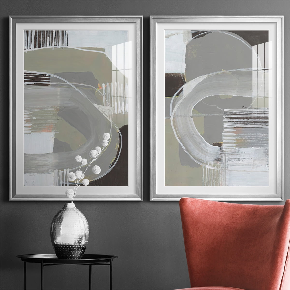 Wexford Home Arching Neutrals I Premium Framed Print, 30.5" x 42.5" - Ready to Hang, Silver (Set of 2)