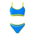 thumbnail image 4 of HNMKIU Tankini Swimsuits for Women Solid Color U-Neck Adjustable Thin Strap Two Piece Swimsuit Set with Boyshorts Tankini Bathing Suits Z01_Light Blue,M, 4 of 5