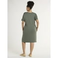 thumbnail image 2 of Terra & Sky Women’s Plus Size T-Shirt Dress with Short Sleeves, 2 of 5