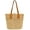 Brown, variant on Kukuzhu Straw Beach Bag for Women Woven Structured Tote Bag Summer Shoulder Handbags