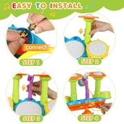 Kids Drum Set, Toddler Toys for Boys Girls, Kids Musical Toys, Drum Set for Kids, with 2 Drumsticks and Microphone, Baby Drums Toys for 1 2 3 Year Old (Green)