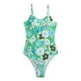 thumbnail image 7 of HOMBOM One Piece Swimsuit Women Tummy Control One-pieces Floral Print Bikini Green Backless Swimsuits for Women One Piece M, 7 of 7