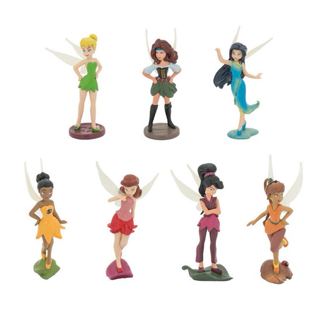 Figura de juguete con forma de flor, ángel, princesa, 7 piezas de PVC, 10 cm, multicolor