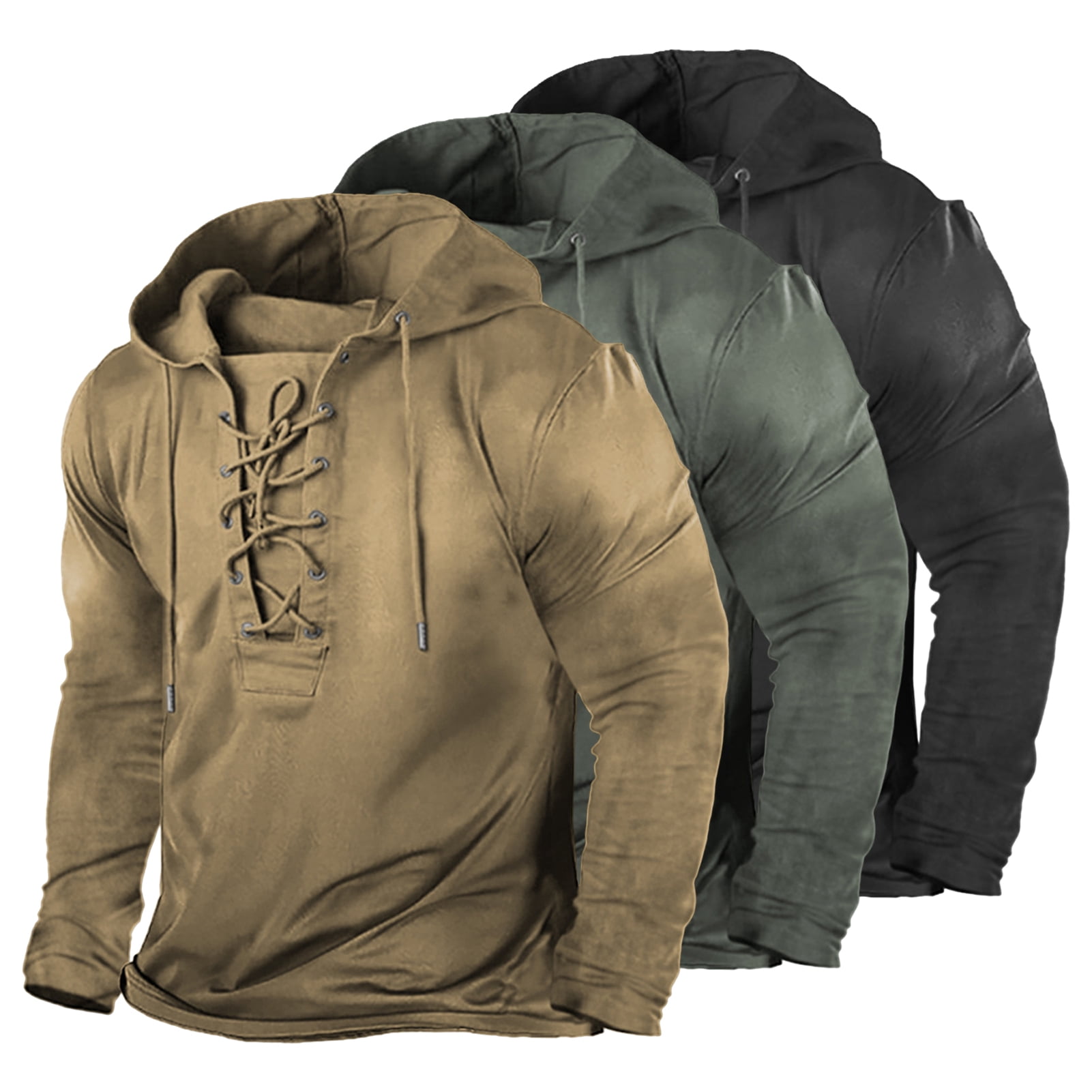 Men Hoodie Vintage Hooded Long Sleeves Washed Pullover Warm Soft Casual Lace Up Men Top Male Clothes Walmart