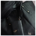 thumbnail image 2 of Bolso de piel Guadalupe Vázquez negro con logo color oro, 2 of 3