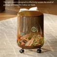 thumbnail image 4 of Elegant Wooden Grains Plastic Trash Can 12L Rolling Garbage Bin with Cover and Wheels Suitable For Home Office Kitchen, 4 of 8