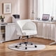thumbnail image 3 of Silla de Oficina Yaheetech con Cuero Sintético Blanco y Ruedas Giratorias, 3 of 9