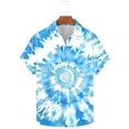 thumbnail image 2 of VBTAPA Mens Funky Hawaiian Shirt Tie Dye Print Casual Summer Shirts Short Sleeve Button Down Beach Shirt Lightweight Holiday Party Shirts Multicolor XXXXXL, 2 of 5