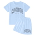 thumbnail image 4 of Hienoo Girl Cotton Summer Outfits California Short Sleeve T-Shirt Shorts Set, Sizes 3-14, 4 of 4
