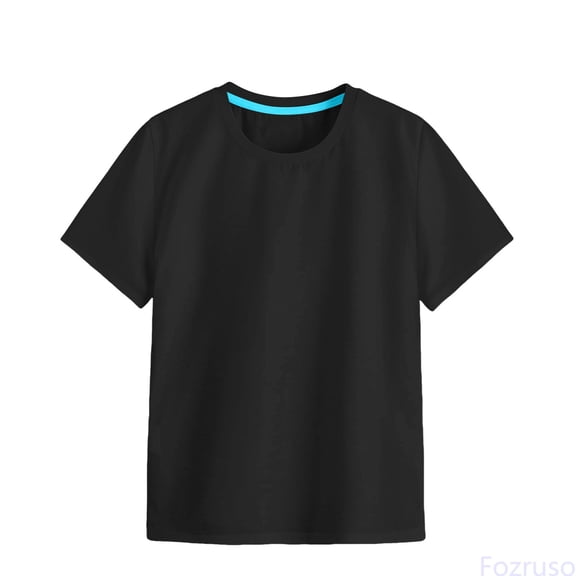 Fozruso Toddler Girls Solid Color Short Sleeve T-Shirt Casual Cotton Basic Tee,Sizes 1-2 Years Black