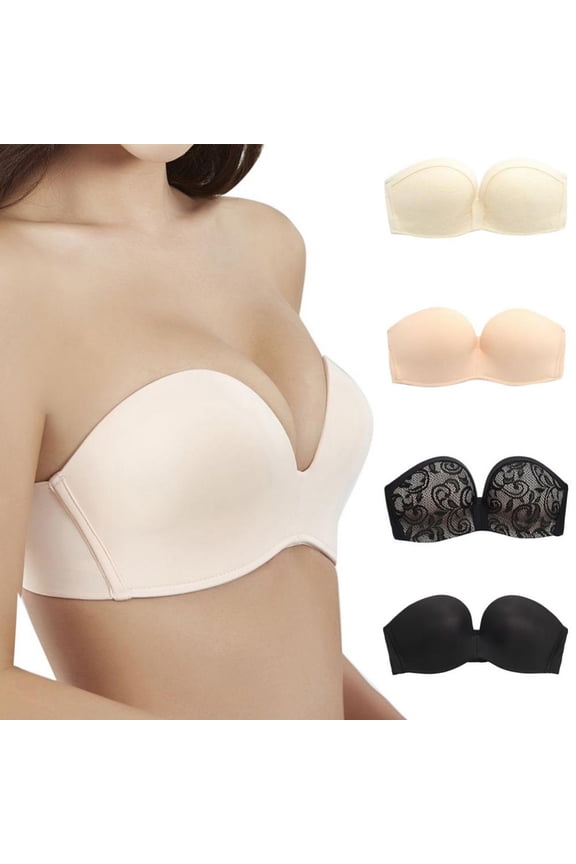 Strapless Push Up Bras Back Buckle Lift Bra Wireless Non-Slip Seamless Bralette Lingerie
