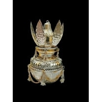 Indiancraftsbykanika Kalash Decoration, Floral, Religious, Silver, 1 Count