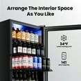 thumbnail image 4 of Yeego Beverage Cooler, 141-180 Can Freestanding Beverage Fridge with Glass Door, Adjustable Shelving,4.59 Cu.ft., 4 of 9