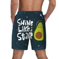 thumbnail image 3 of Kdxio Avocado In Space1 Print Men'S Swim Trunks With Compression Liner 7 Inch Inseam Quick Dry Swim Shorts, 3 of 7