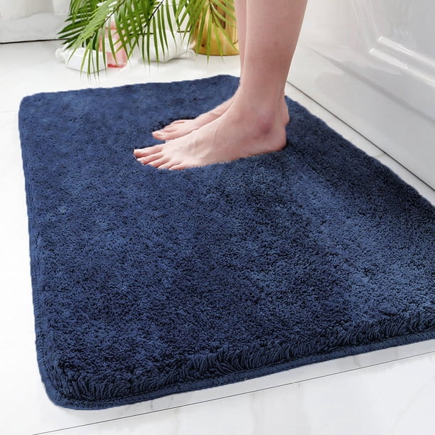 Alfombra de baño azul marino - 40x60cm - para crear un conjunto de alfombras de baño - Antideslizante, absorbente y suave