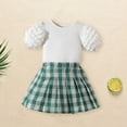 thumbnail image 2 of Coerni Toddler Baby Girl Skirts Outfit Summer Kids Clothes Sleeveless Knit Vest Top + Lattice Pleated A Line Skirt Set, 2 of 6