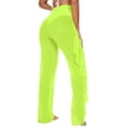 thumbnail image 3 of Traje de baño Cover Up Pants Jumppmile de malla transparente con volantes, color verde XL, 3 of 6