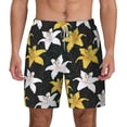 thumbnail image 2 of Picia Lilies Flowers pattern Mens Swim Trunks with Compression Liner Stretch Beach Shorts Quick Dry with Zipper Pockets No-Chafing Board Shorts-XX-Large, 2 of 9
