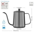 thumbnail image 3 of Easyworkz Gage Gooseneck Pour Over Coffee Kettle 20 oz Stainless Steel Hand Drip Coffee Pot, Black, 3 of 9