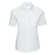 thumbnail image 1 of Russell Collection- Camisa de manga corta de popelin/algodón puro de fácil cuidado para mujer (Blanco), 1 of 3