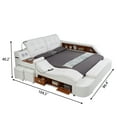 thumbnail image 2 of Multifunctional Queen Bed Frame, Upholstered Platform with Storage, Massage Recliner, Adjustable Headboard, Bluetooth Speaker & USB Charging Station, 2 of 8