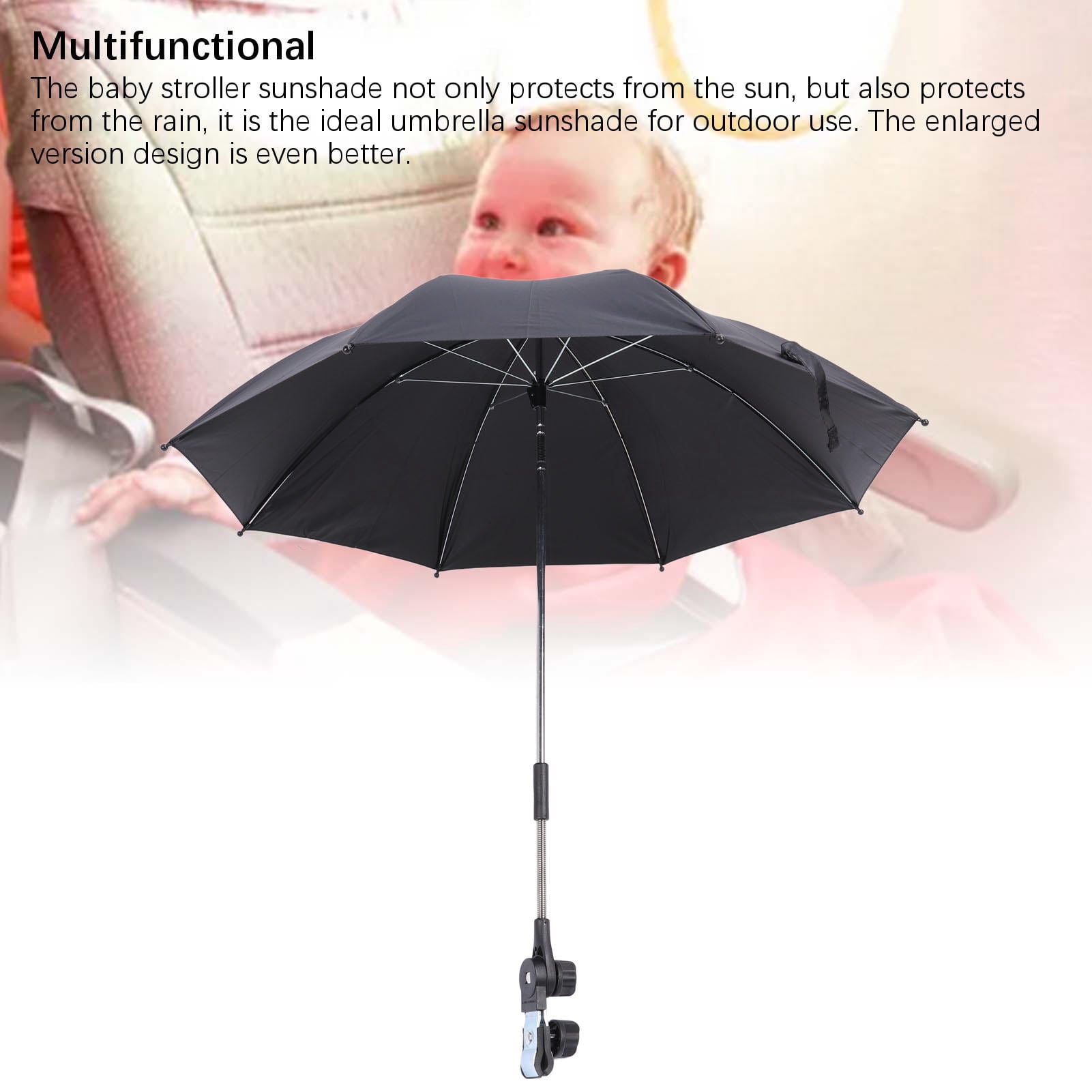 LAZIOEGR Premium 85cm Baby Stroller Parasol – Adjustable UV‑Shield, Lightweight Clip‑On Sun & Rain Protection for Outdoor Use