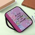 thumbnail image 2 of Renewold Fashion Bible Covers for Girls Purple Flowers Bible Study Tote Bag for Women Multi-Functional Bible Sleeve Protector Practical Daily Commuter Pouch, 2 of 7