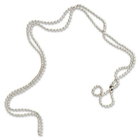 ID Chain, 36-Inch Long, Nickel Plated, 25 per Pack, Silver (BAU69136), Beaded chains are designed for hanging ID badge or card holders around neck By Baumgartens