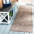 thumbnail image 3 of SAFAVIEH Courtyard Darin Traditional Indoor/Outdoor Runner, 2'3" x 8', Brown/Ivory, 3 of 11