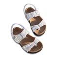 thumbnail image 6 of Gunia Kids Sandals Girls Casual Soft Sole Open Toe Beach Sandals Summer Outdoor Play Silver Sandals For Girls, 6 of 9