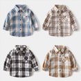thumbnail image 6 of 3-4T Toddler Boy Button Up Dress Shirt Button Up Shirt Boys Long Sleeve Plaid Shirt Uniform Shirt for 1-10 Little Boys, 6 of 6