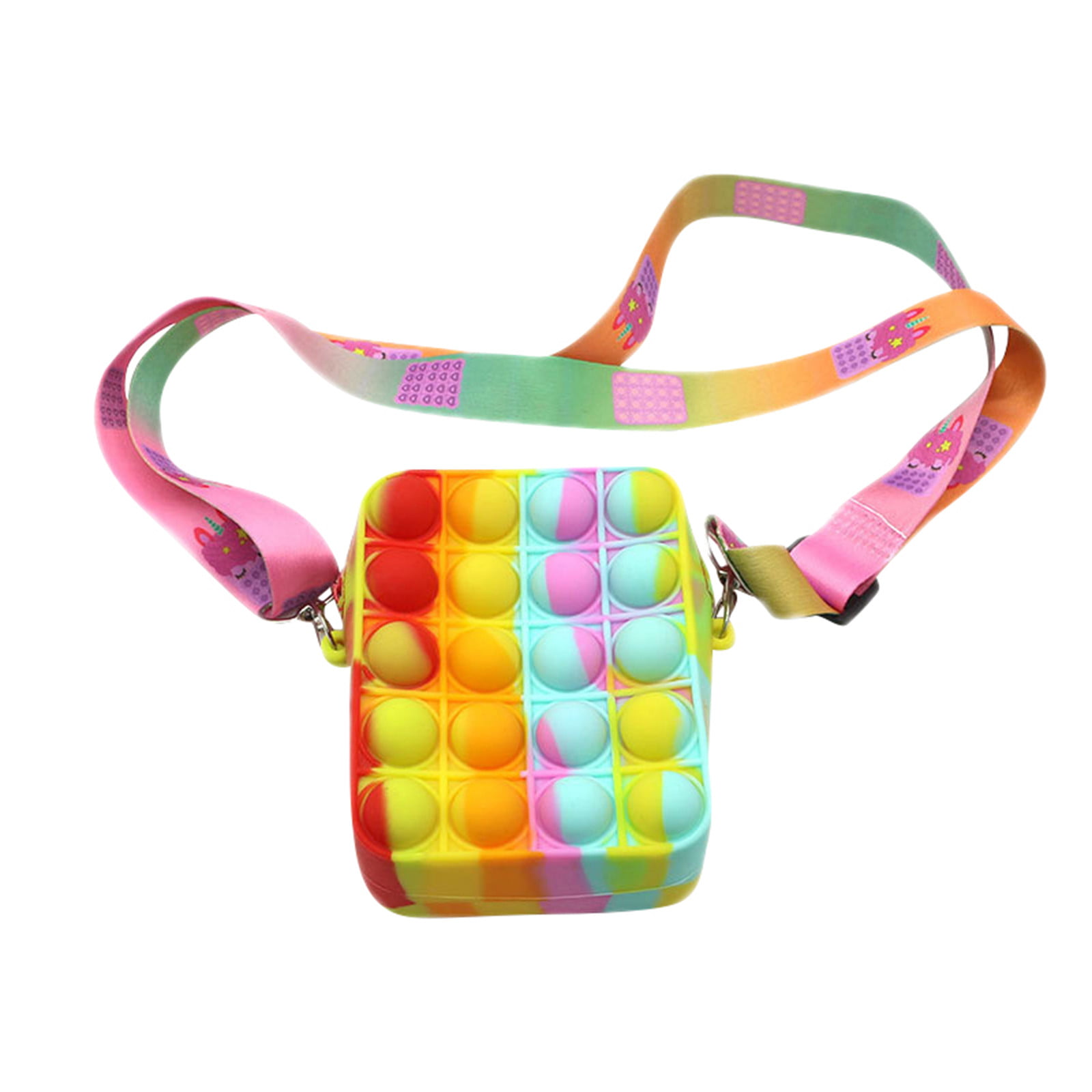 Rainbow Pop Purse Popper Bubbles Fidget Toys Handbags Rainbow-A Pop Purse Bag Fidgets for Girls Simple Anxiety Sensory Fidegt Toy Birthday Party Fidgets Gifts for Girls