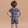 thumbnail image 5 of GYRATEDREAM Boys Swimsuit One Piece Kid Swimsuit Boys Short Sleeve Rash Guard Swimsuit UPF 50+ Sun Protection Bathing Suits,Size 5-6 Years, 5 of 7