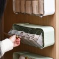 thumbnail image 1 of Socks Underwear Wall Mount Drawer Organizer, Clear Multifunctional Storage Box Durable PET Material Transparent Easy to Install Anti Dust 6 Cell Hanging Storage Drawer for Ties, 1 of 8