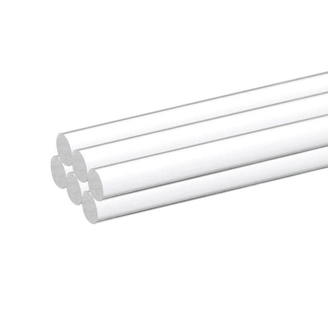 Uxcell 6 piezas Varillas de Acrílico 1/4 " x 12" Varillas de Acrílico Transparentes Palos Plásticos Tiras para Manualidades DIY Iluminación Jardinería Decoraciones - 2mm x 300mm