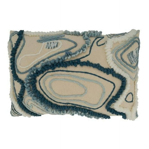 Saro Lifestyle Topography Embroidered Down Filled Throw Pillow