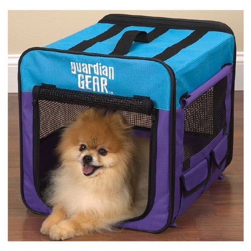 X-Large 48x31x31 Guardian Gear Soft Sided Charcoal Collapsible Crates for Dogs Mesh Window Panels 