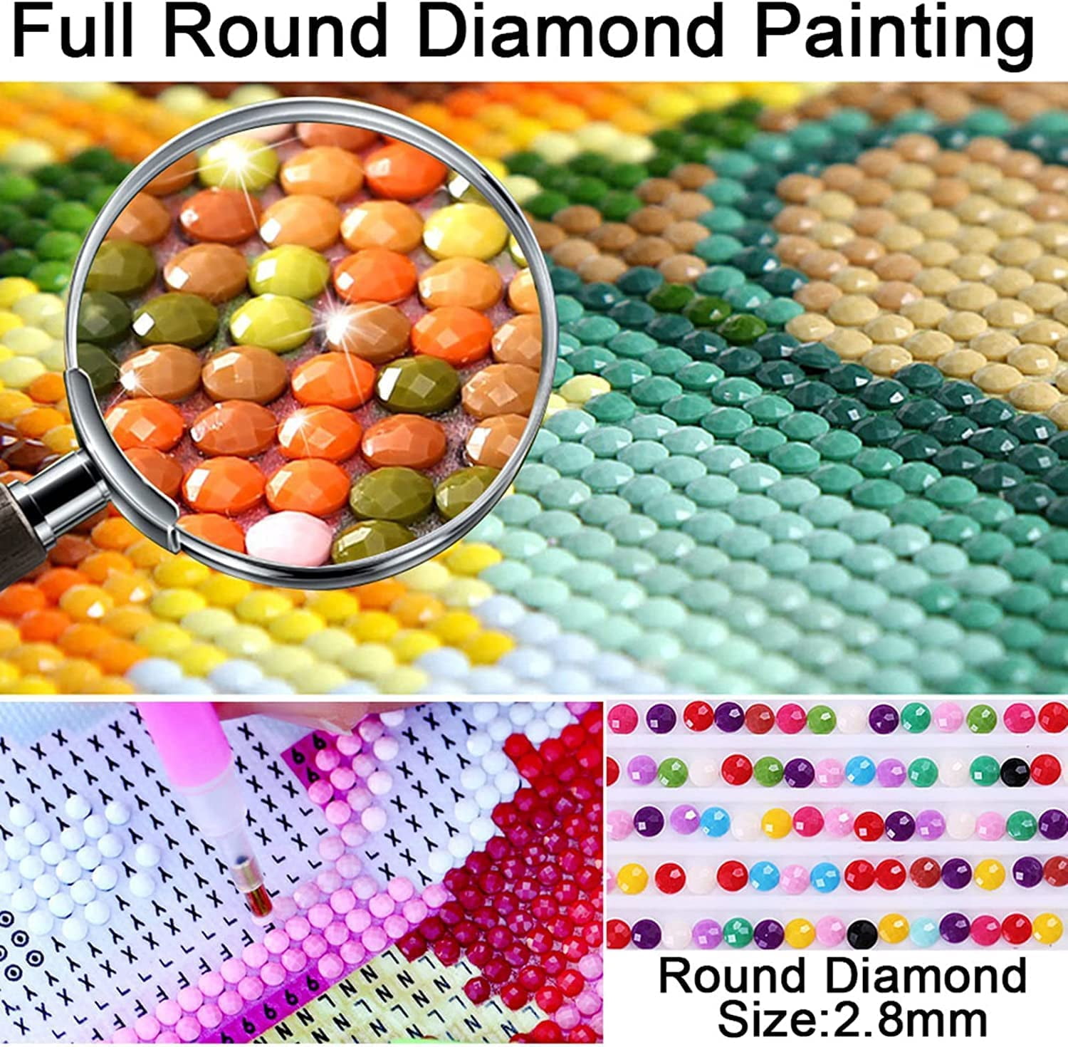 Diamond Art Kits for Adults,5D DIY Drinks Diamond Painting Kits for Adults Beginners Full Round Drills,Paint by Diamonds Gem Art for Holiday Gifts and Home Wall Decor 16X20 Inch