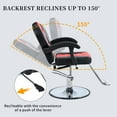 thumbnail image 6 of Heavy-Duty Steel Frame PU Leather 360° Rotation Hydraulic Pump Reclining Barber Chair Salon Equipment Stylist, Black 330lbs, 6 of 11