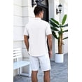 thumbnail image 6 of COOFANDY Men's Relaxed Fit Button-Up short Shirt with Decorative Stripes - Casual and Office Wear, 6 of 9