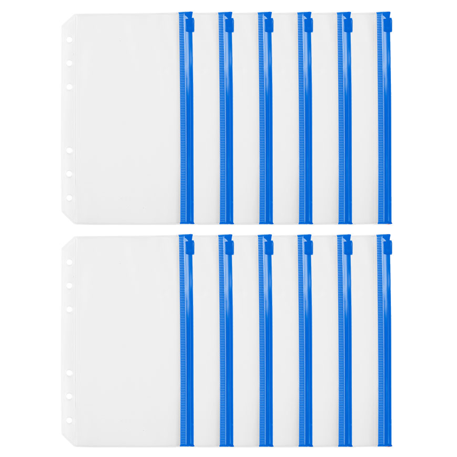 Set of 12 6hole A6 Binder Bag Zipper Folder File Rack Storage