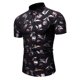 thumbnail image 2 of Camisa de manga corta con estampado floral de ajuste delgado para negocios con botones informales para hombres Pompotops  oipoqjl47645, 2 of 4