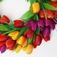 thumbnail image 2 of Tulip Wreath for Front Door Summer Fall Large Wreaths for Outdoor Door Indoor Wall or Window Décor, 15.7", 2 of 9