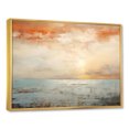 thumbnail image 2 of Designart "Horizon Of Beige And Gold Beach Sunset" Coastal Sunset Floater Framed Wall Art Living Room, 2 of 5