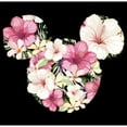 thumbnail image 2 of Men's Mickey & Friends Pink Floral Mickey Mouse Logo  Pull Over Hoodie Black Small, 2 of 4