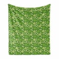 thumbnail image 1 of Turtle Soft Flannel Fleece Throw Blanket, Spring Revival Inspiration Chamomile Illustration and Vortex Flower Design, Cozy Plush for Indoor and Outdoor Use, 70" x 90", Multicolor, by Ambesonne, 1 of 6